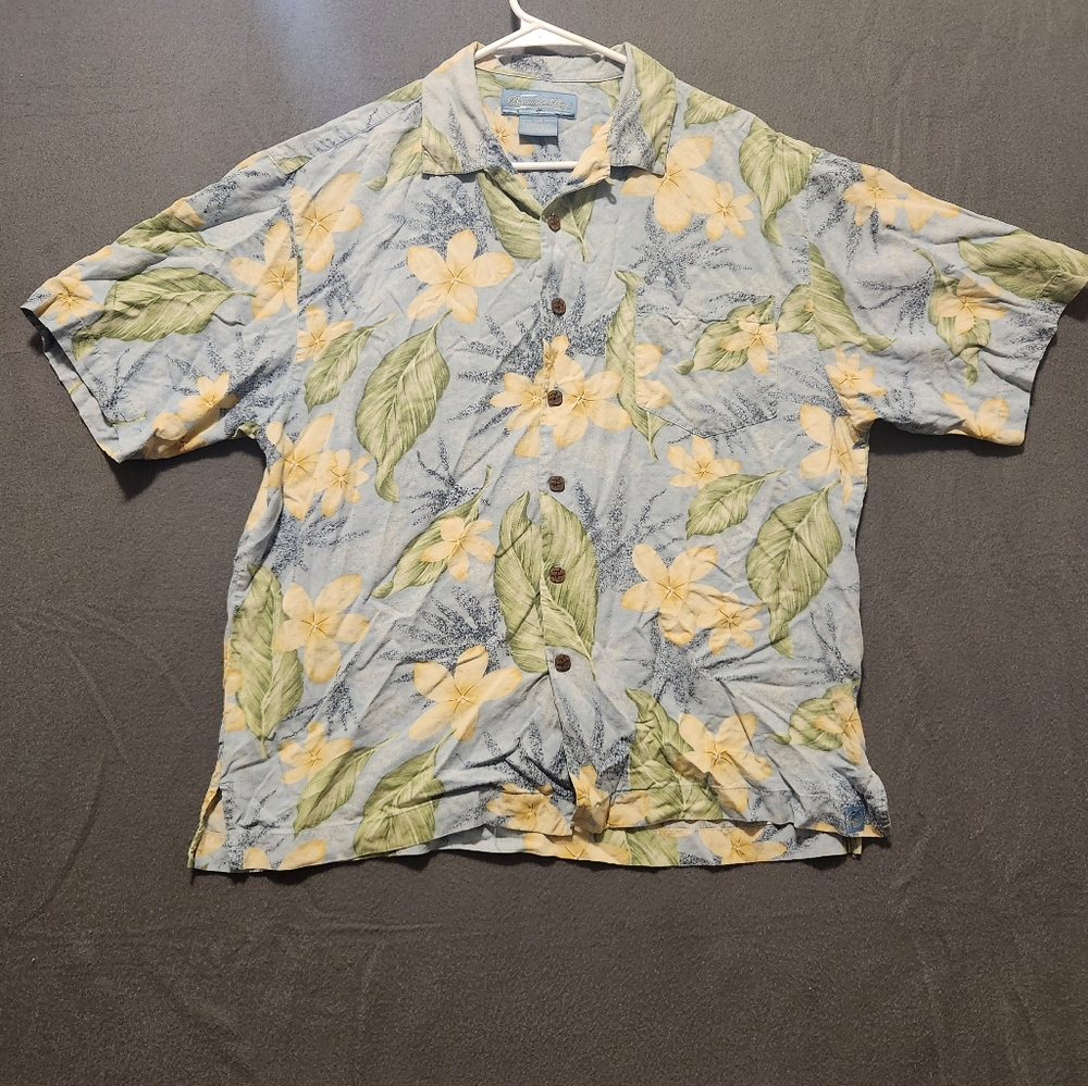 Bermuda Bay Size L Blue Floral Silk